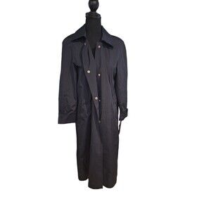 NWT Fleet Street 10P Black Long Trench Coat